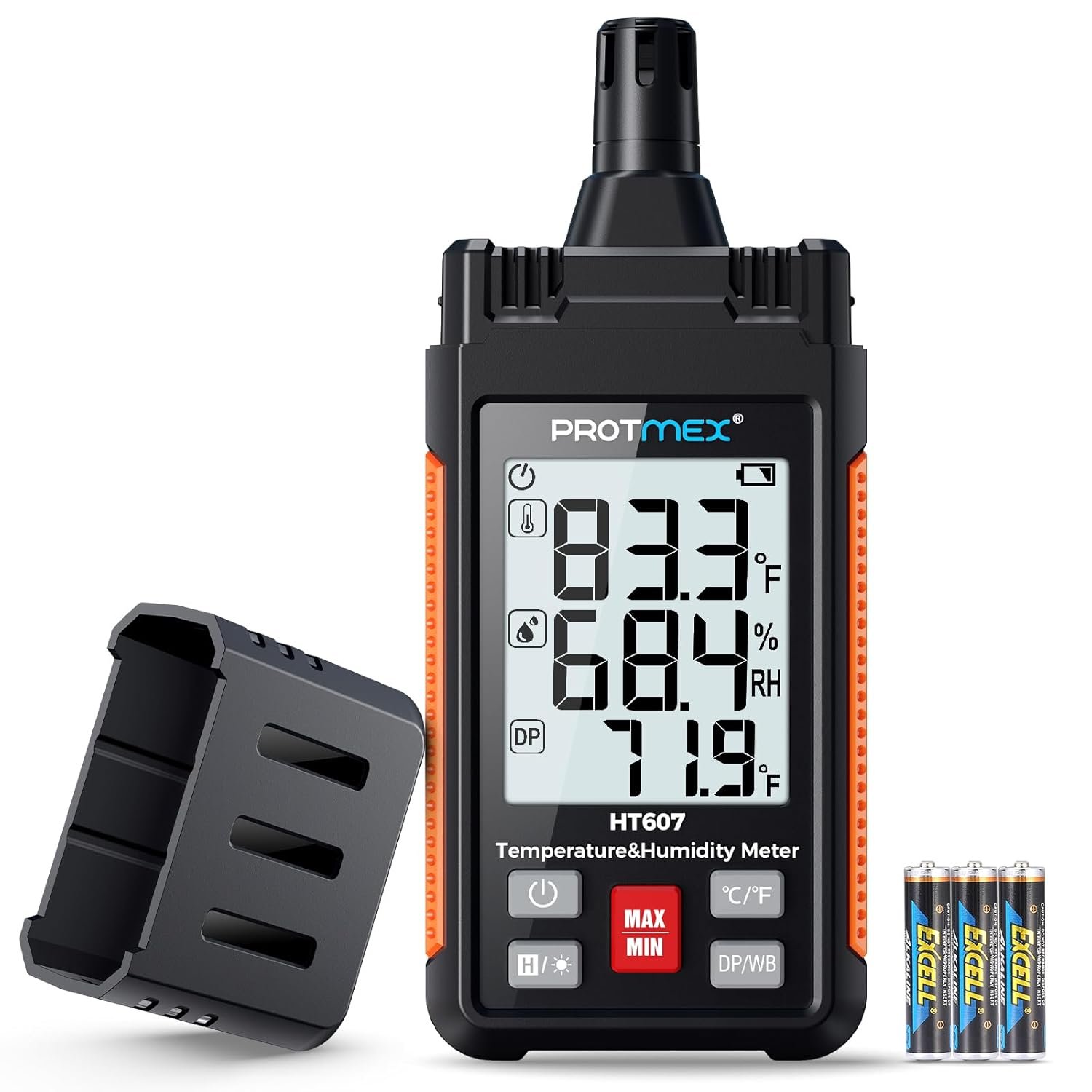 HT607 digital temperature and humidity meter with display